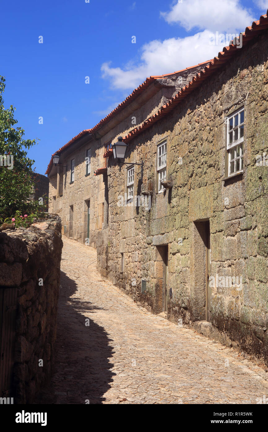 Portugal Guarda Bezirk, Beira Alta Sortelha, historischen Bergdorf, innerhalb der mittelalterlichen Stadtmauer errichtet. Stockfoto