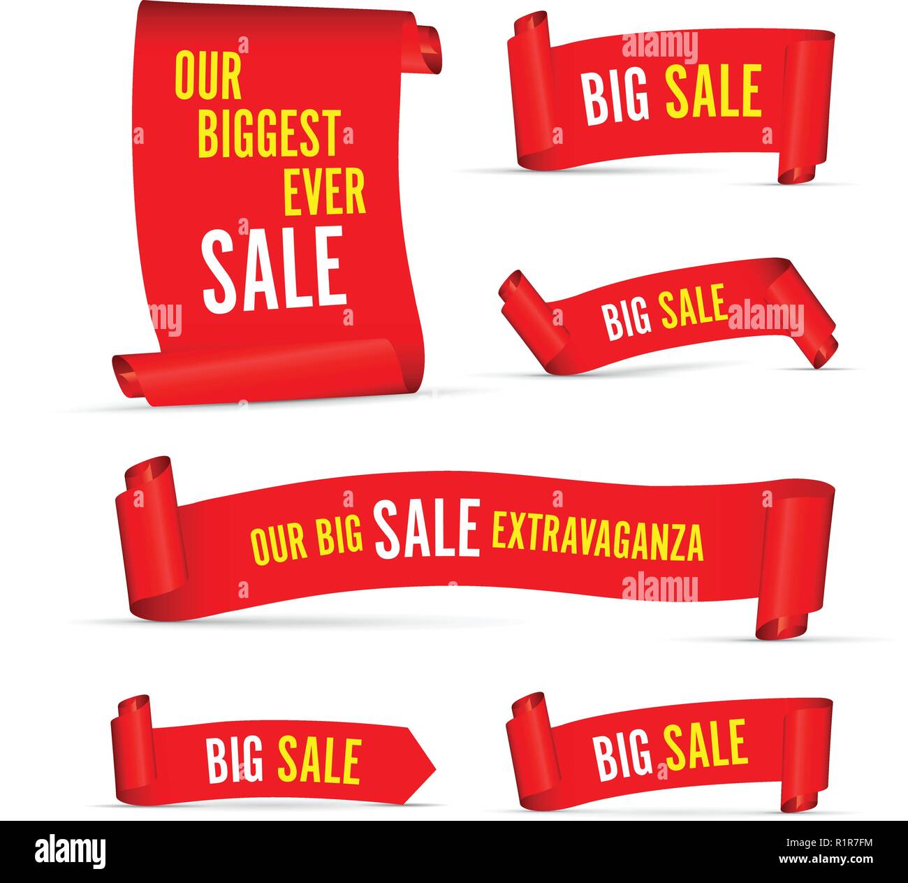 Unsere großen Verkauf von roten Fahnen Stock Vektor