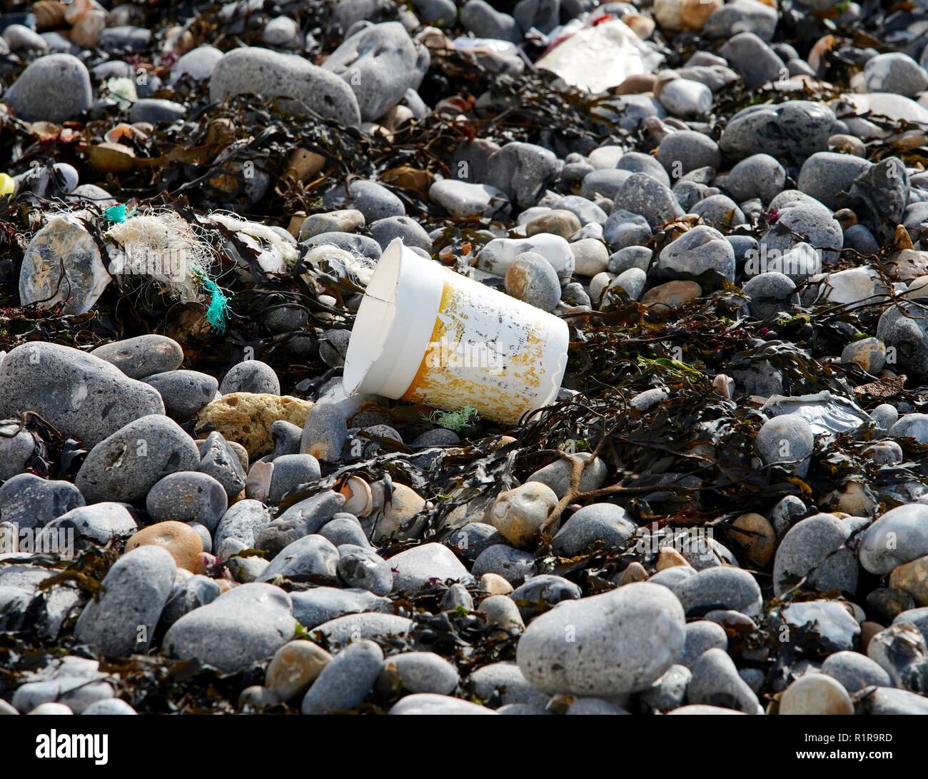 Planeten oder Kunststoff Strand Verschmutzung Stockfoto