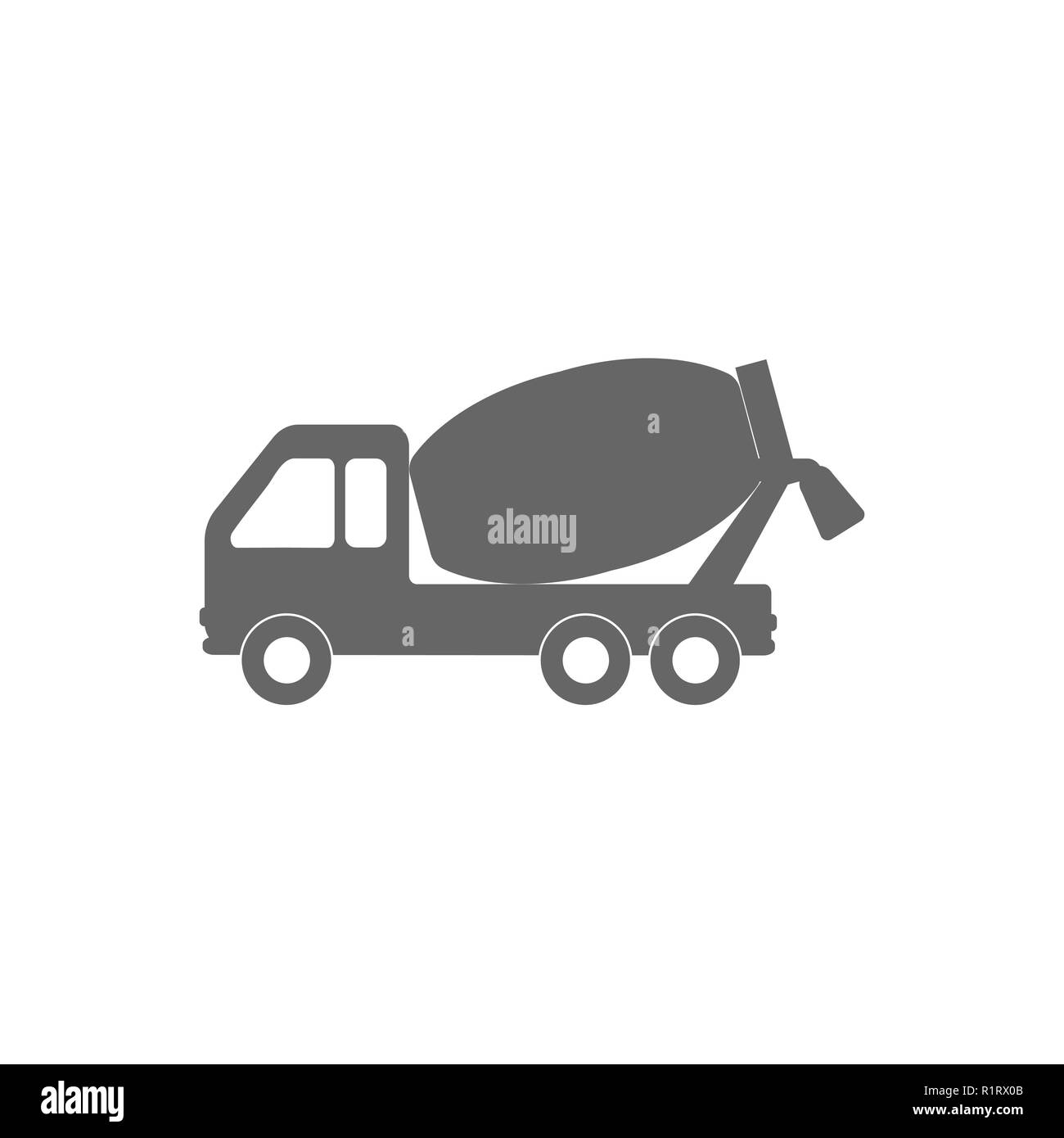 Betonmischanlagen lkw-Symbol. Vector Illustration, flach Stock Vektor