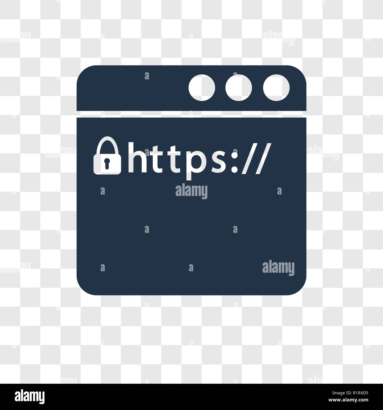 Https-Vektor Icon auf transparentem Hintergrund isoliert, Https Transparenz logo Konzept Stock Vektor
