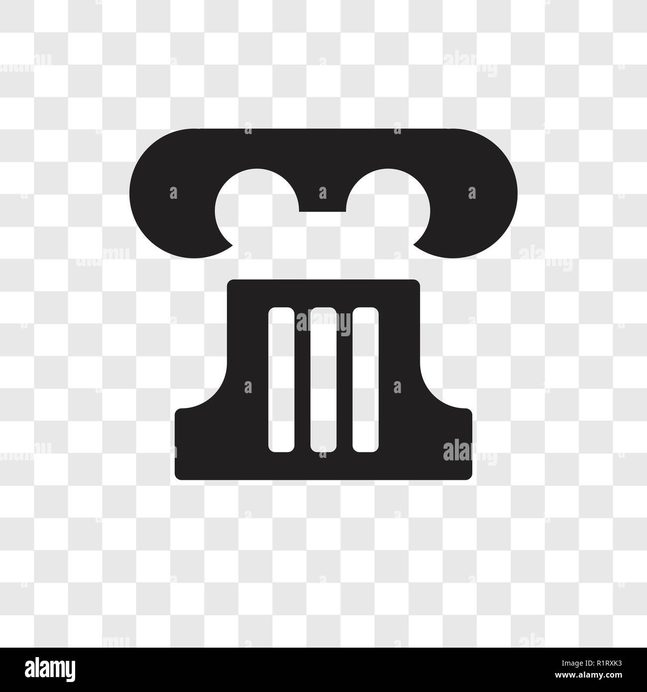 Griechische Säule vektor Icon auf transparentem Hintergrund isoliert, griechische Säule Transparenz logo Konzept Stock Vektor