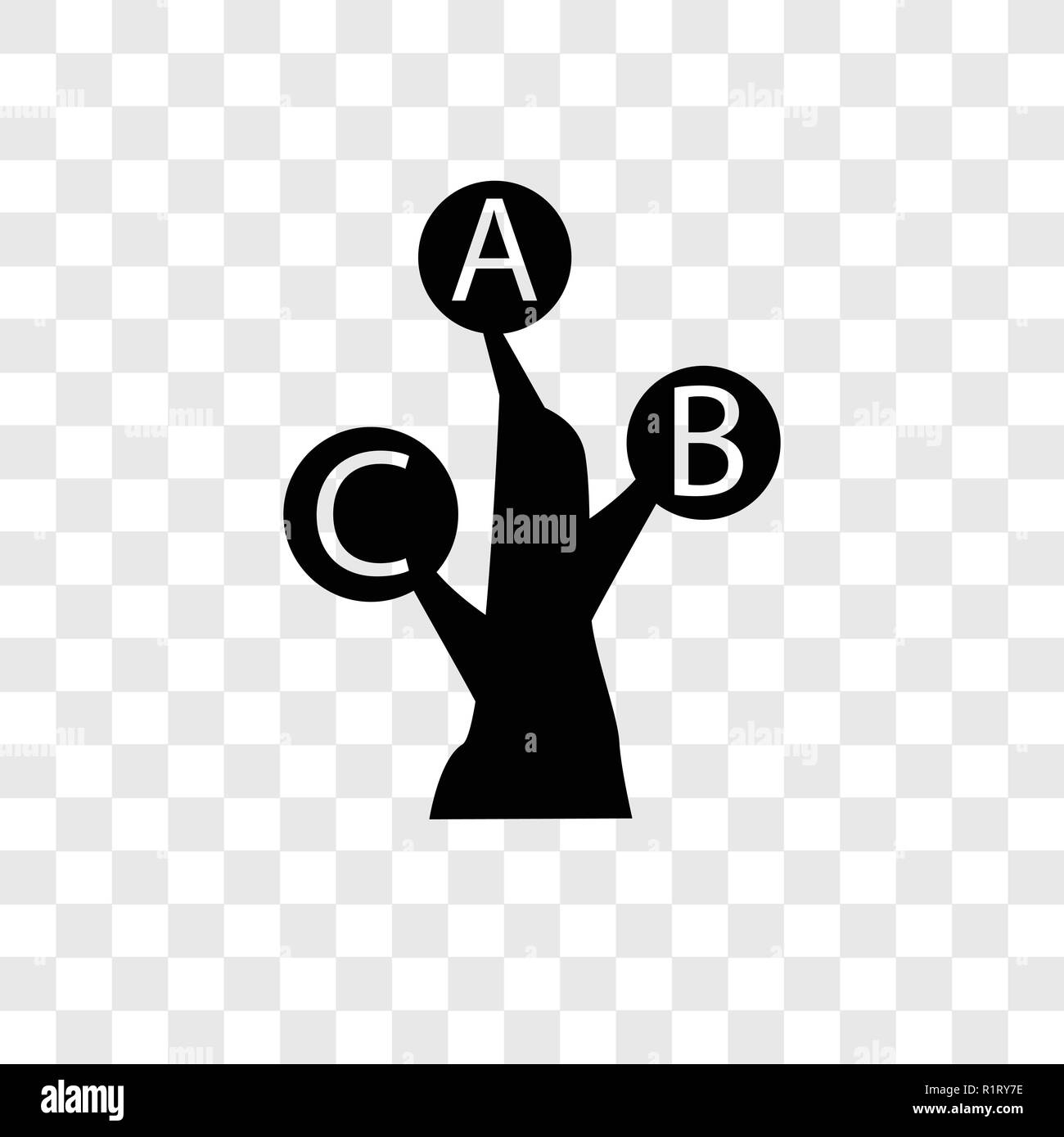 Alphabet vektor Icon auf transparentem Hintergrund isoliert, Alphabet Transparenz logo Konzept Stock Vektor