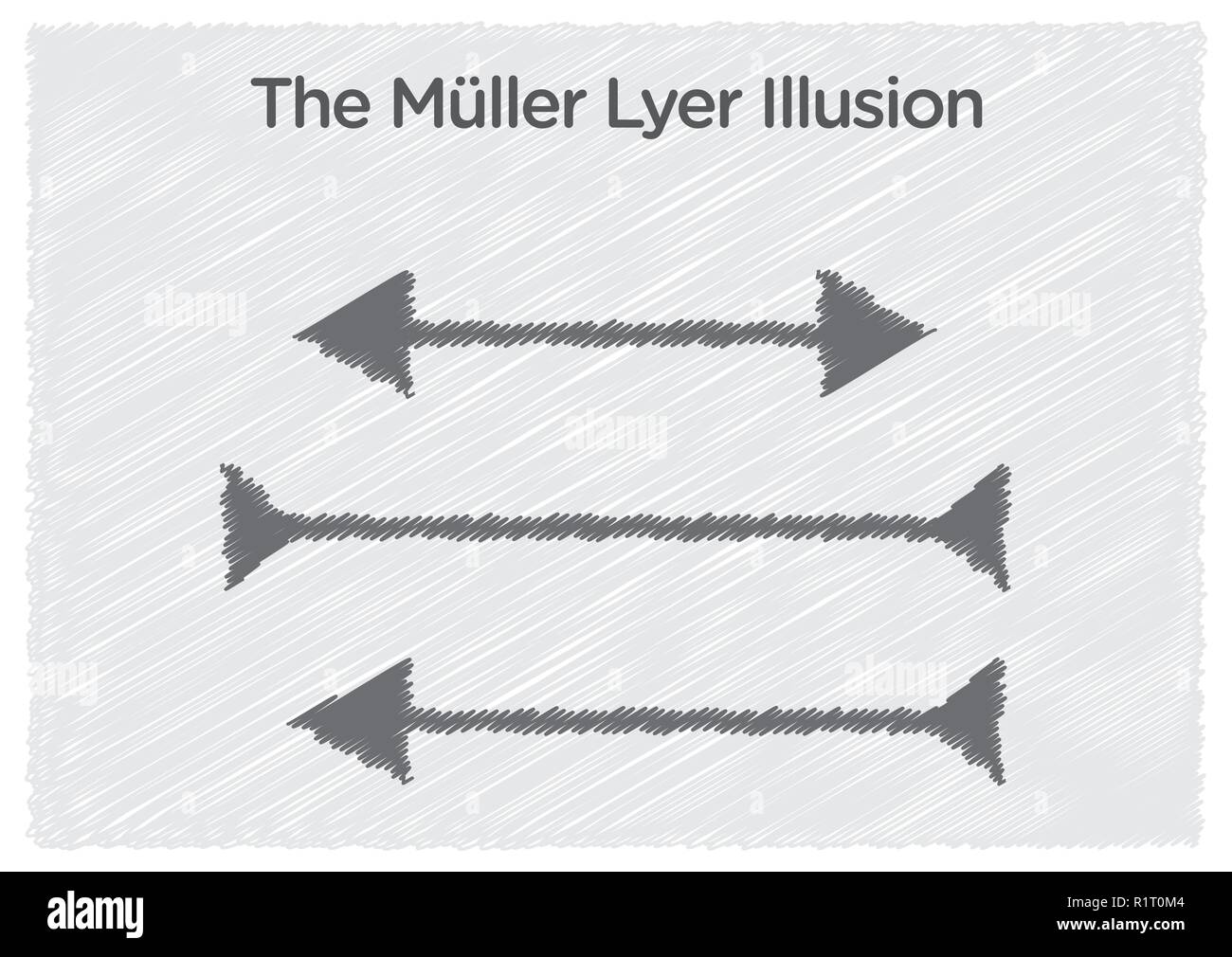 Muller-Lyer optische Illusion, Abbildung Stock Vektor
