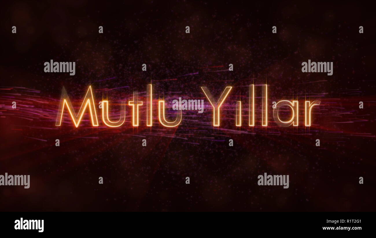 Frohes Neues Jahr Text in Türkisch bin uygar Yillar 'loop Animation