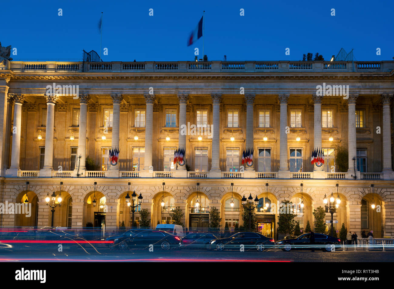 Hotel de Crillon, Place de la Concorde, Paris, Frankreich Stockfoto