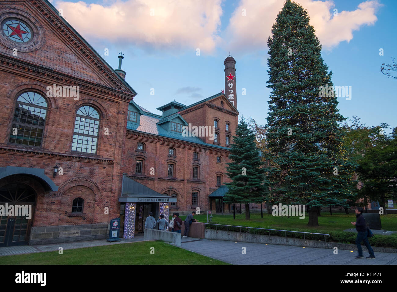 An der Sapporo Bier Museum in Sapporo, Japan. Fassade der alten Fabrik Stockfoto