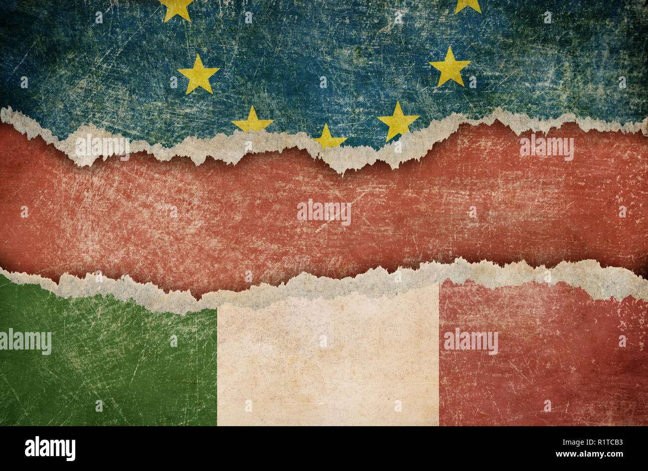 Italien Ausfahrt aus der EU Stockfoto