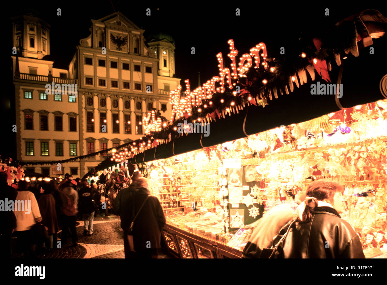 Markt in Augsburg; Deutschland Stockfoto
