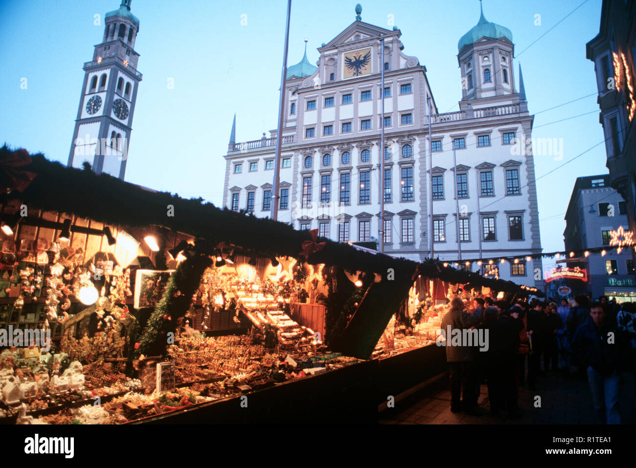 Markt in Augsburg; Deutschland Stockfoto