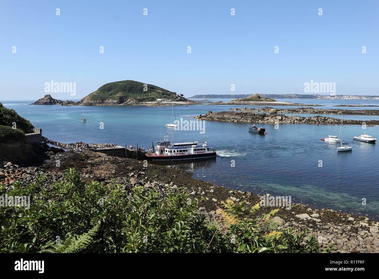 Der Hafen von Herm Insel, Channel Islands, Großbritannien Stockfoto