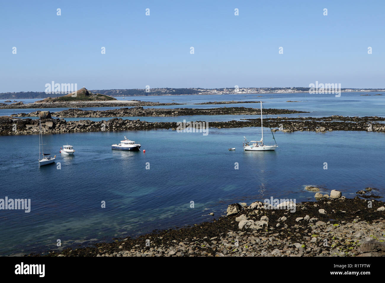 Der Hafen von Herm Insel, Channel Islands, Großbritannien Stockfoto