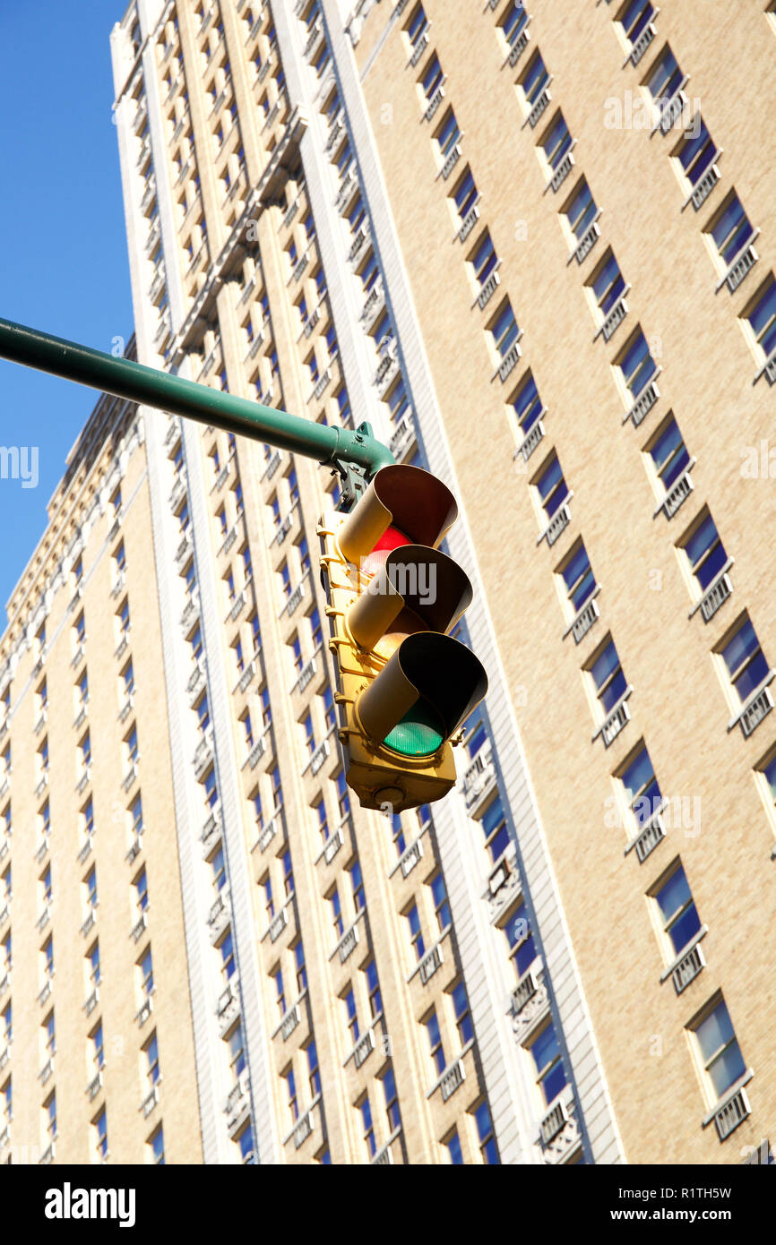 Ampel auf der Eighth Avenue, Manhattan Stockfoto