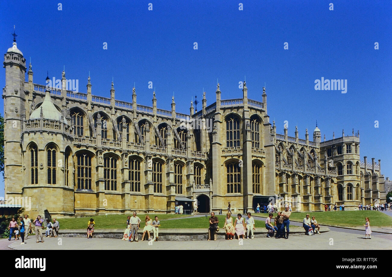 St George's Kapelle, Schloss Windsor, Berkshire, England, UK. Ca. 80er Stockfoto