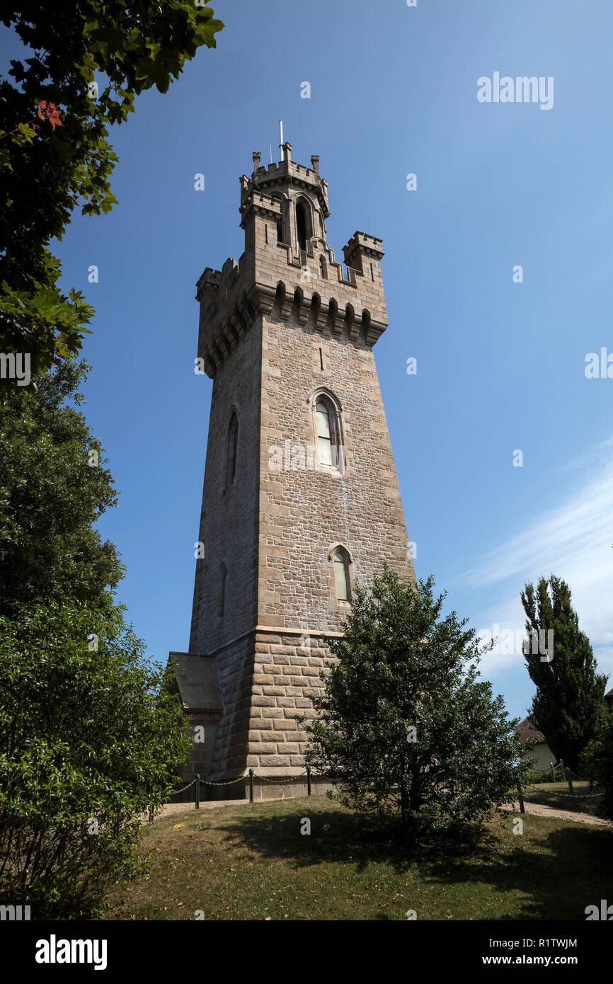 Die Victoria Tower bei St Peter Port, Guernsey, Channel Islands, Großbritannien Stockfoto