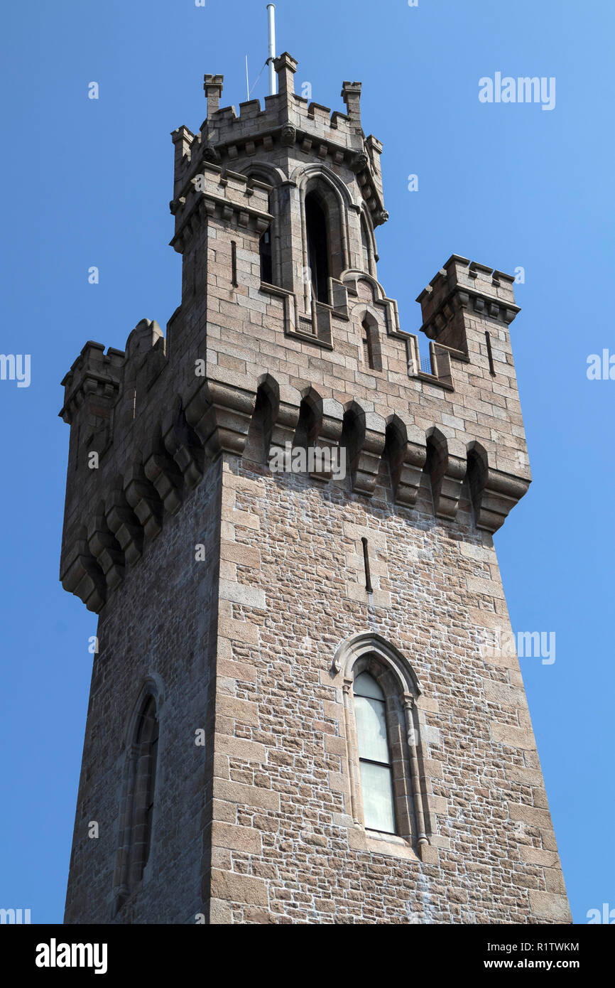 Die Victoria Tower bei St Peter Port, Guernsey, Channel Islands, Großbritannien Stockfoto