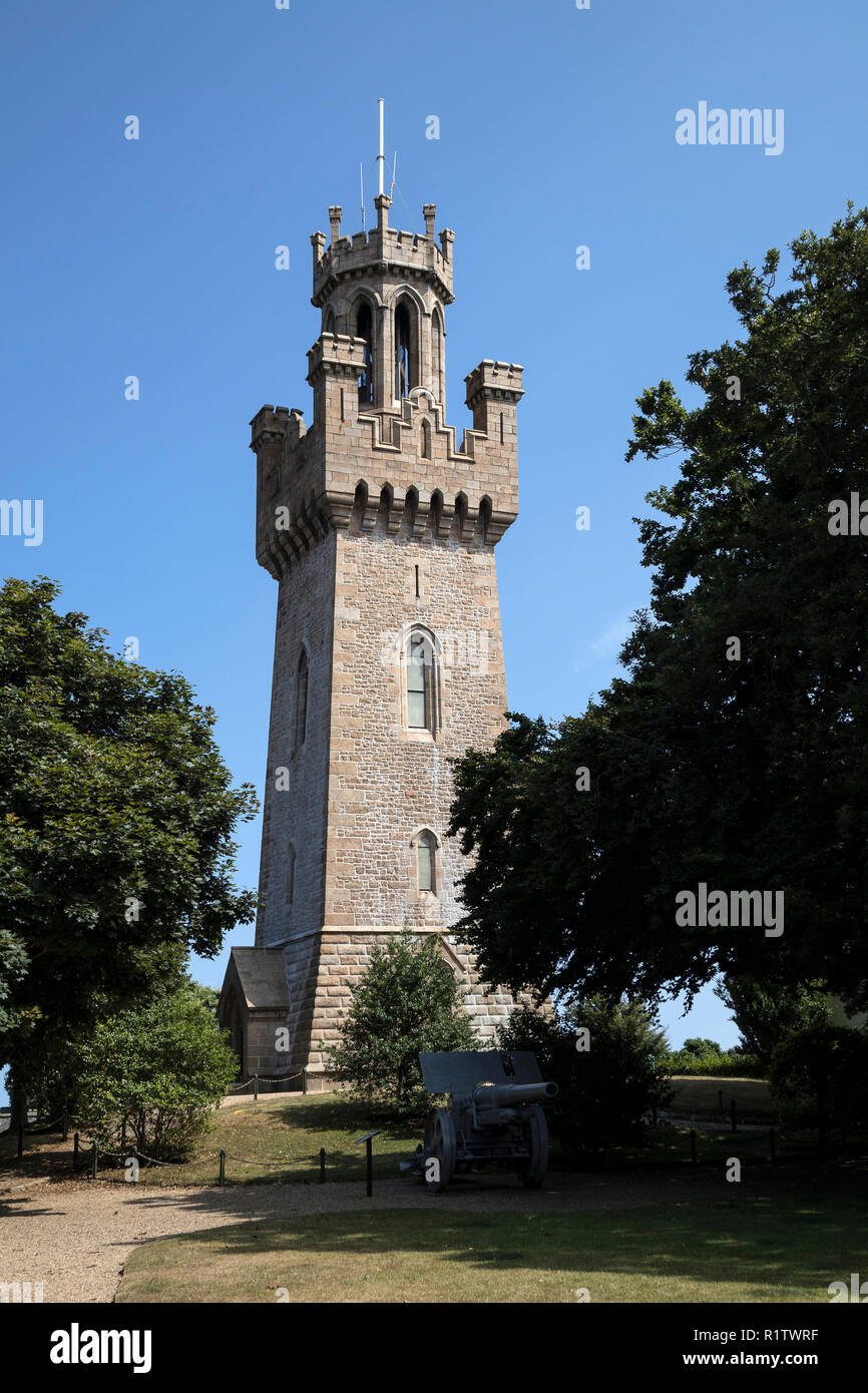 Die Victoria Tower bei St Peter Port, Guernsey, Channel Islands, Großbritannien Stockfoto