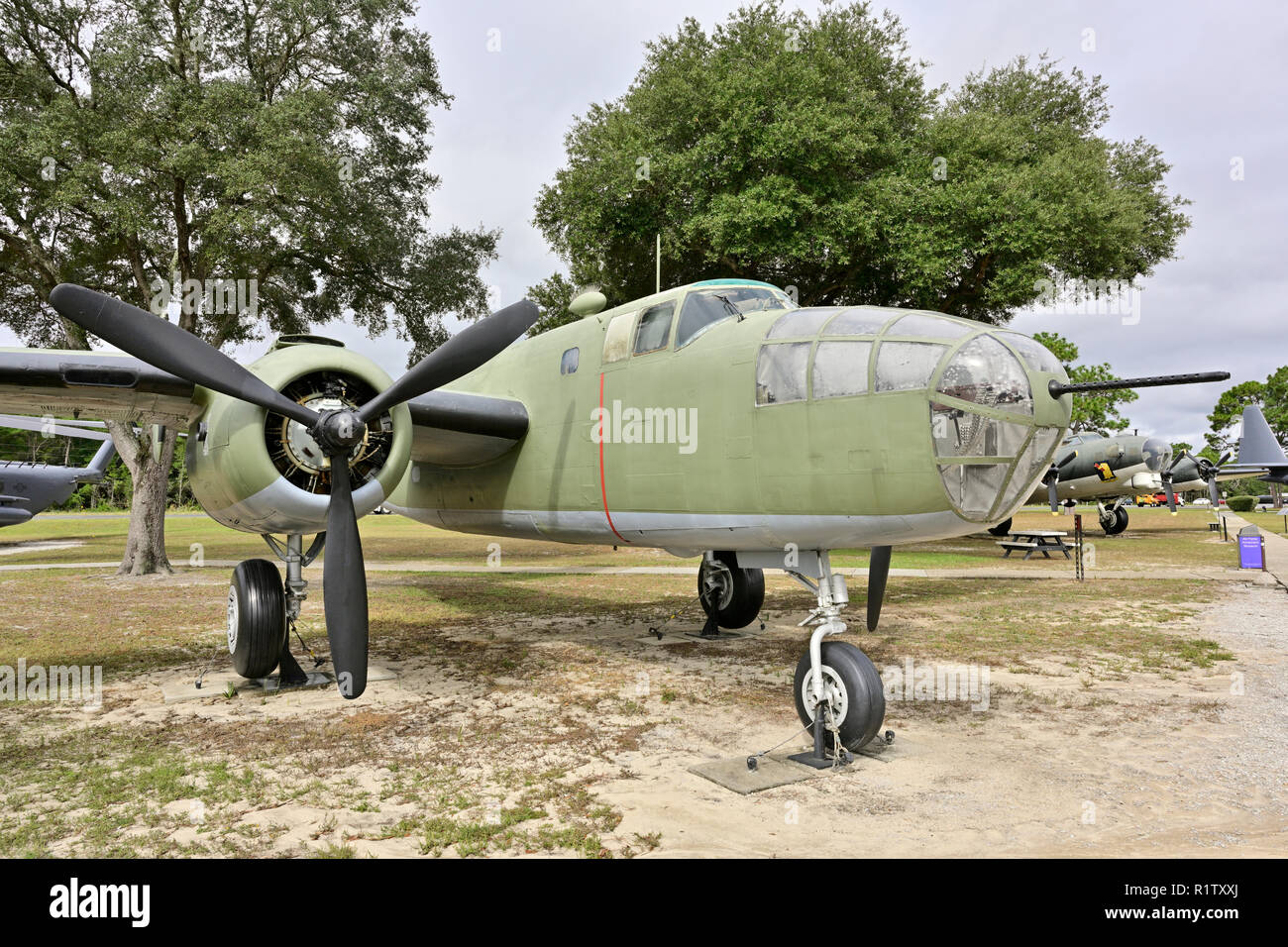 B-24 Mitchell ein WWII oder den Zweiten Weltkrieg mittlerer Bomber auf statische Anzeige im Freilichtmuseum, Eglin AFB, Fort Walton Beach, Florida, USA. Stockfoto