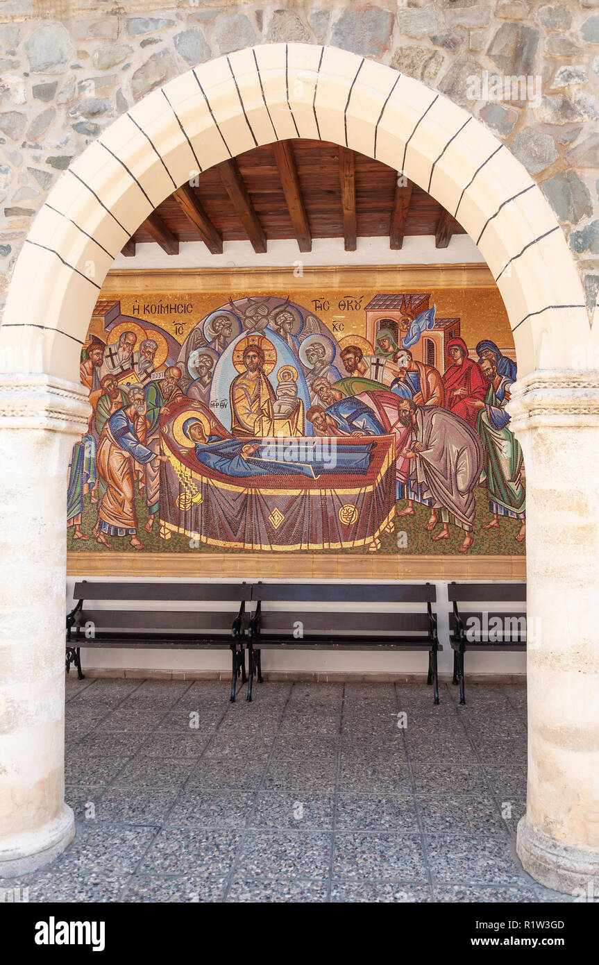 Christian gold Mosaik in Kykkos Kloster Kykkos, Troodos-gebirge, Limassol District, Republik Zypern Stockfoto