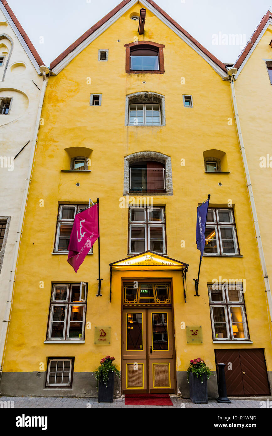 Die drei Schwestern Hotel. Tallinn, Harjumaa, Estland, Baltikum, Europa. Stockfoto
