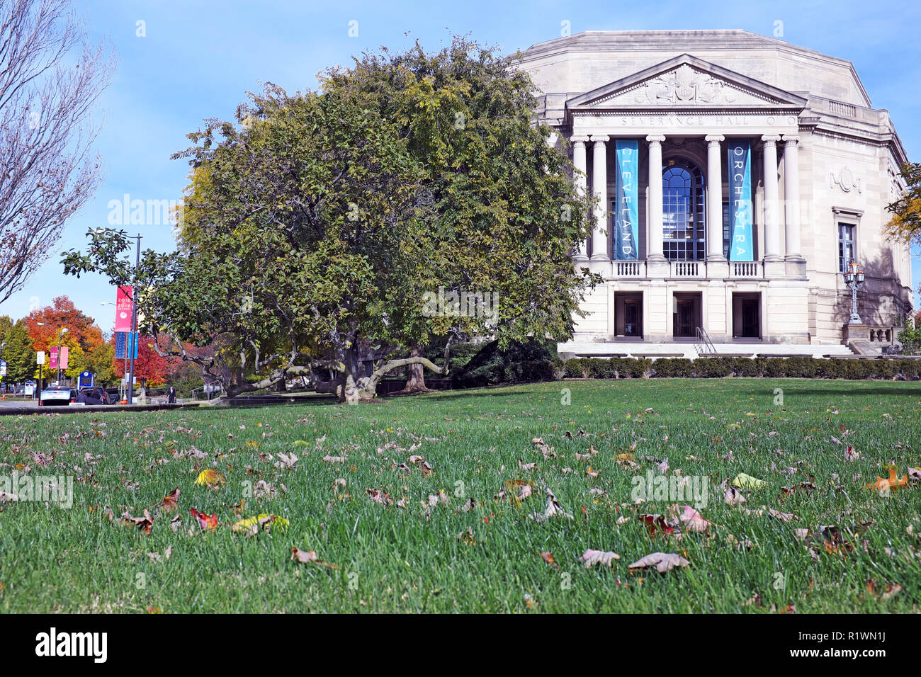 Severance Hall in der Universität Circle von Cleveland, Ohio, USA hat die Heimat des Cleveland Orchestra seit seiner Eröffnung im Jahre 1931. Stockfoto