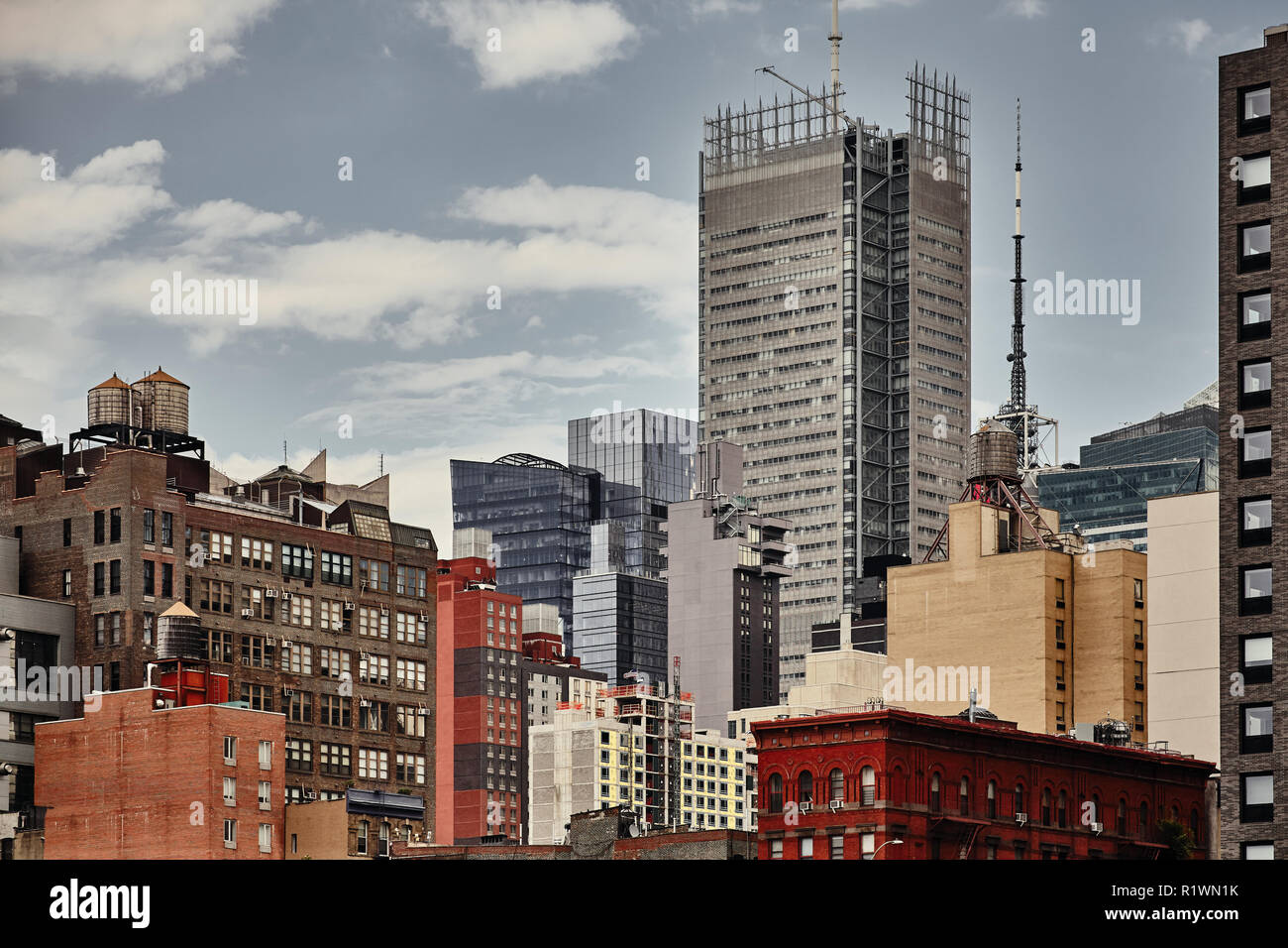 Farbe getonte Bild Skyline von New York City, USA. Stockfoto