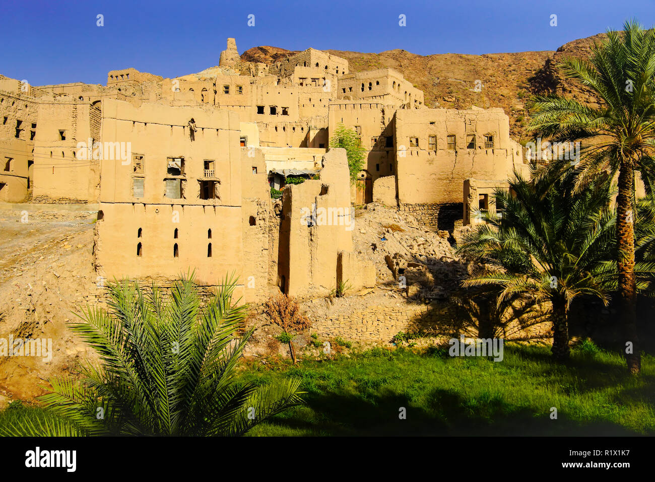 Birkat Al Mouz oder Bait Al Subah in Harat al Saybani außerhalb von Nizwa, Oman. Stockfoto