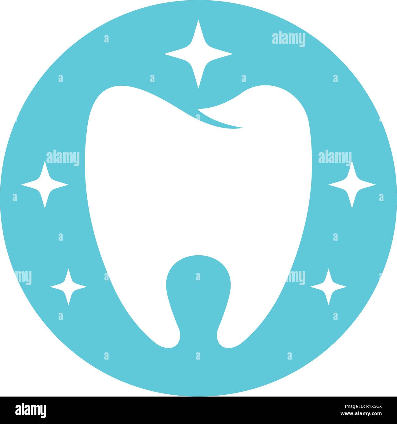 Makellose Zahn logo Symbol. Flache Darstellung der fehlerlose Zahn vektor Symbol für das Web. Stock Vektor