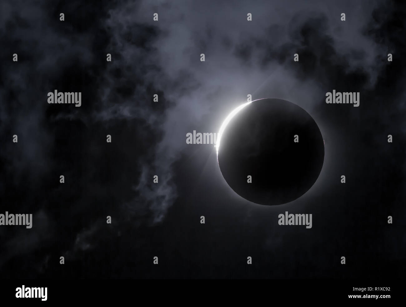 Diamond Ring Wirkung von Eclipse 2017 Stockfoto