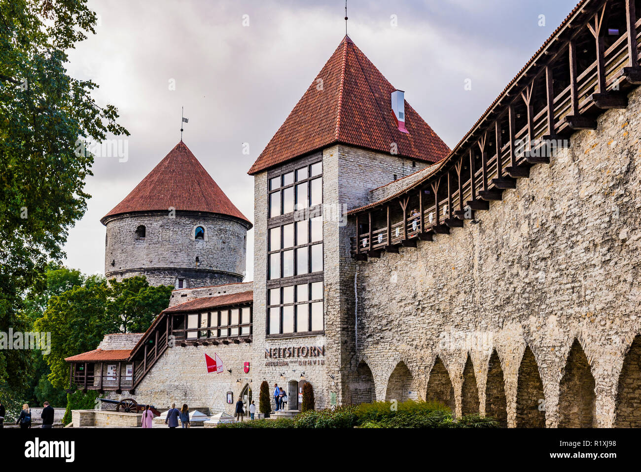 Der dänische König's Garden und Maiden Tower, Tallinn, Harjumaa, Estland, Baltikum, Europa. Stockfoto