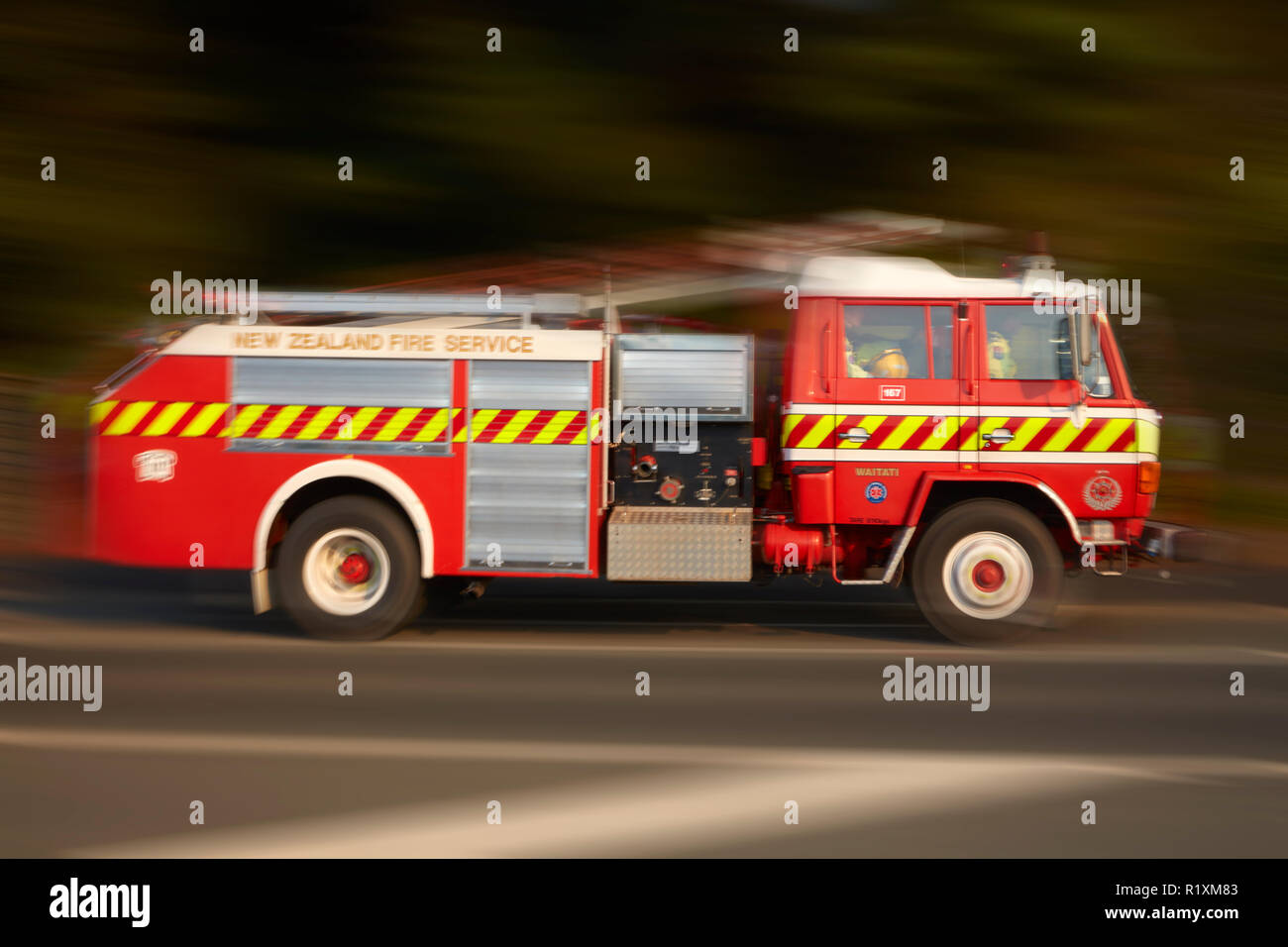 Fire Engine, Dunedin, Südinsel, Neuseeland Stockfoto