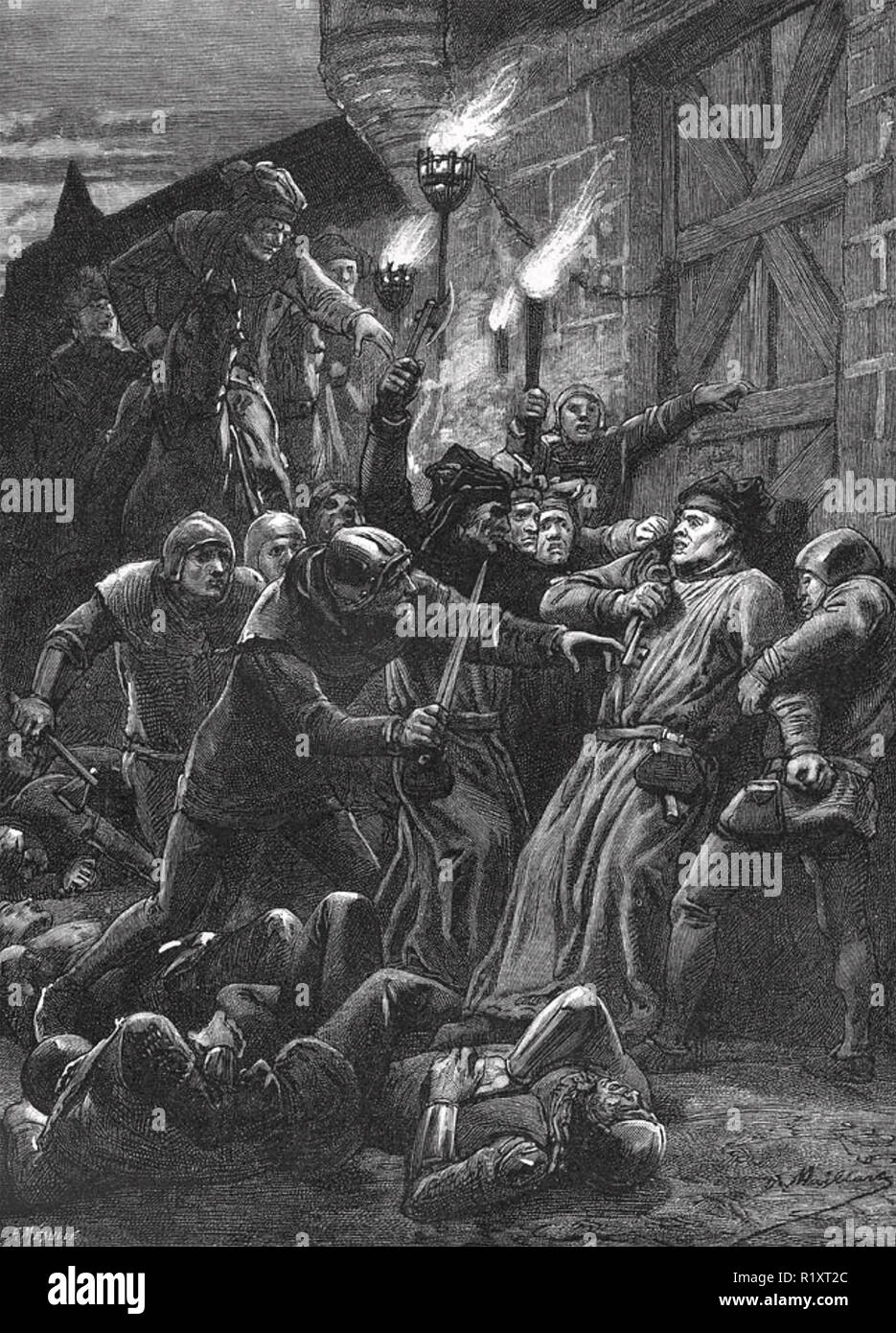 Etienne Marcel (1305?-1358) Französische Händler ermordet, während das Öffnen der Tore von Paris, dem König von Navarra. Stockfoto