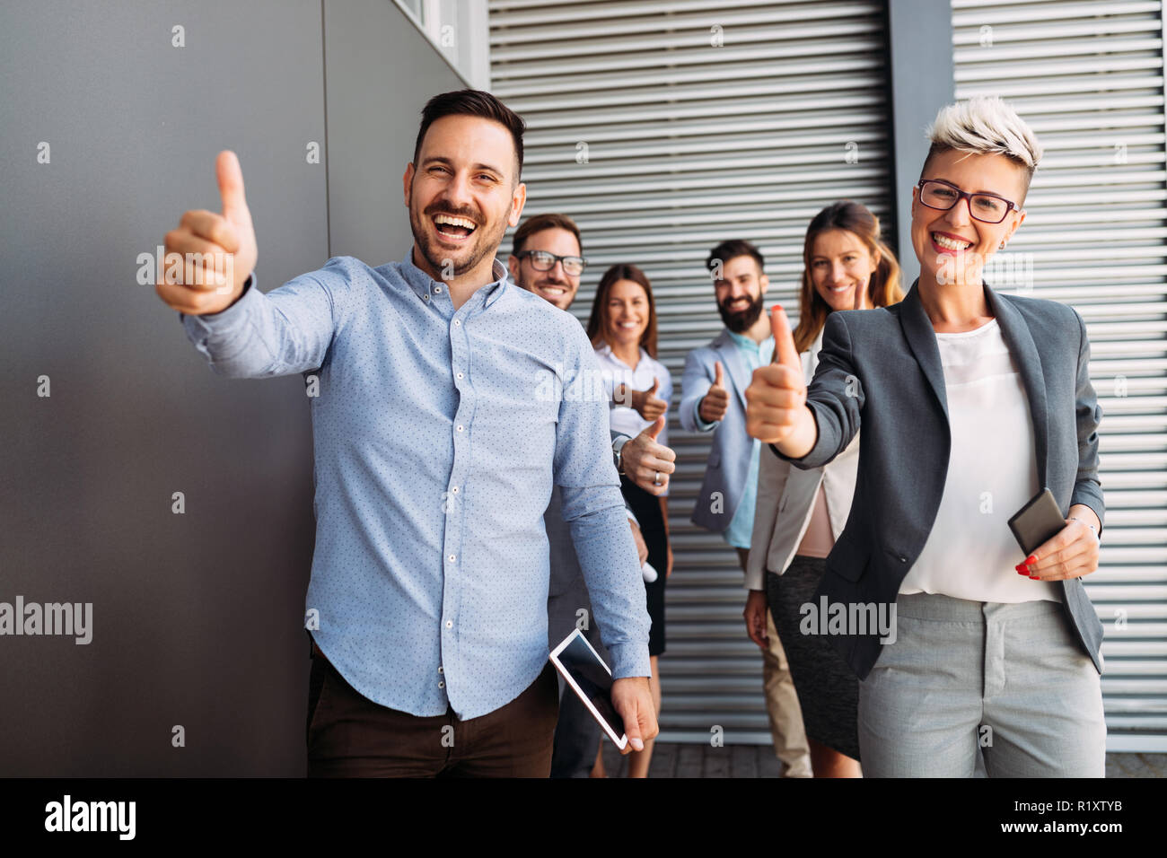 Erfolgreiche Unternehmer und Geschäftsleute, Ziele zu erreichen Stockfoto