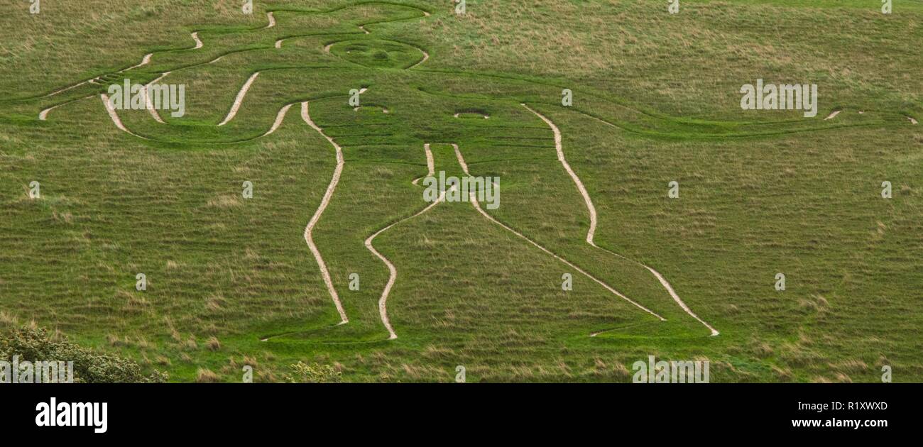 Cerne Abbas Giant hill Chalk Abbildung Stockfoto