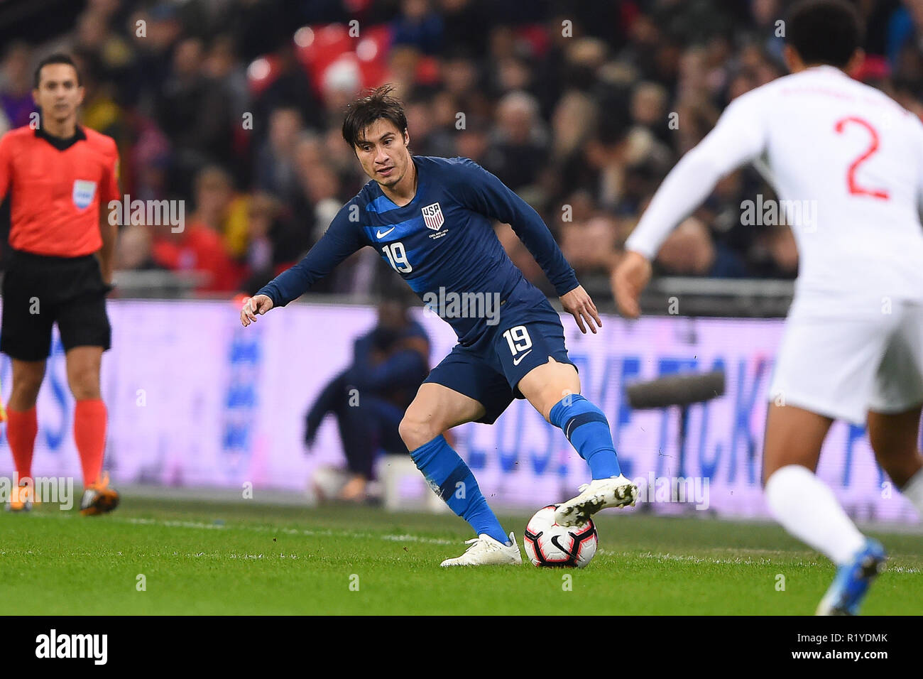 London. Vereinigtes Königreich. 15. November 2018. USA defender Jorge Villafana (19) (Mitte) während der internationalen Freundschaftsspiel zwischen England und USA im Wembley Stadion. Credit: MI Nachrichten & Sport/Alamy leben Nachrichten Stockfoto