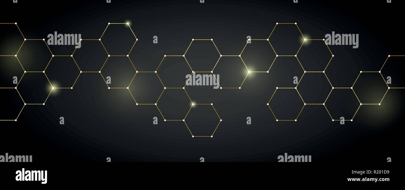 Gold Technischer Wabe Hintergrund digitale Elektronik Vector EPS Abbildung 10 Stock Vektor