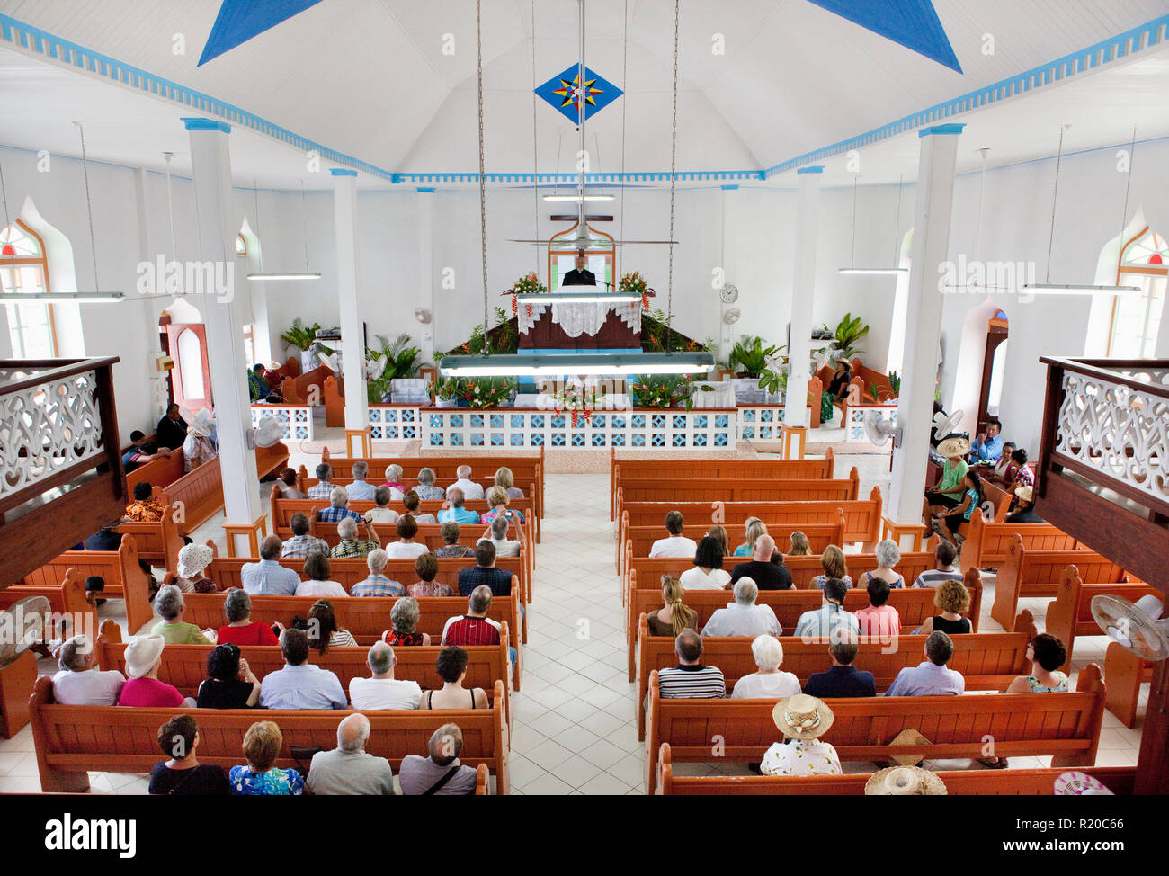 Sonntagsmesse in Rarotonga, Cook Inseln. Stockfoto