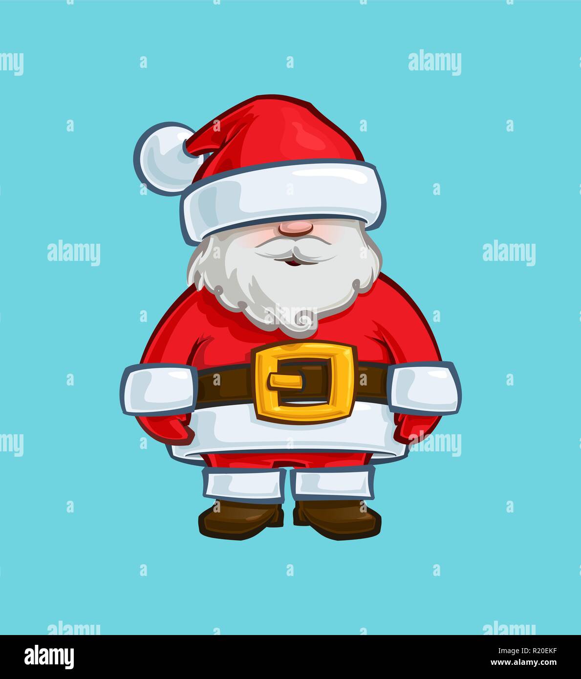 Cartoon Illustration eines Santa Claus Doll. Vektor Icon: Linien, Farben, Schatten und Lichter ordentlich in klar definierten Schichten und Gruppen Stock Vektor