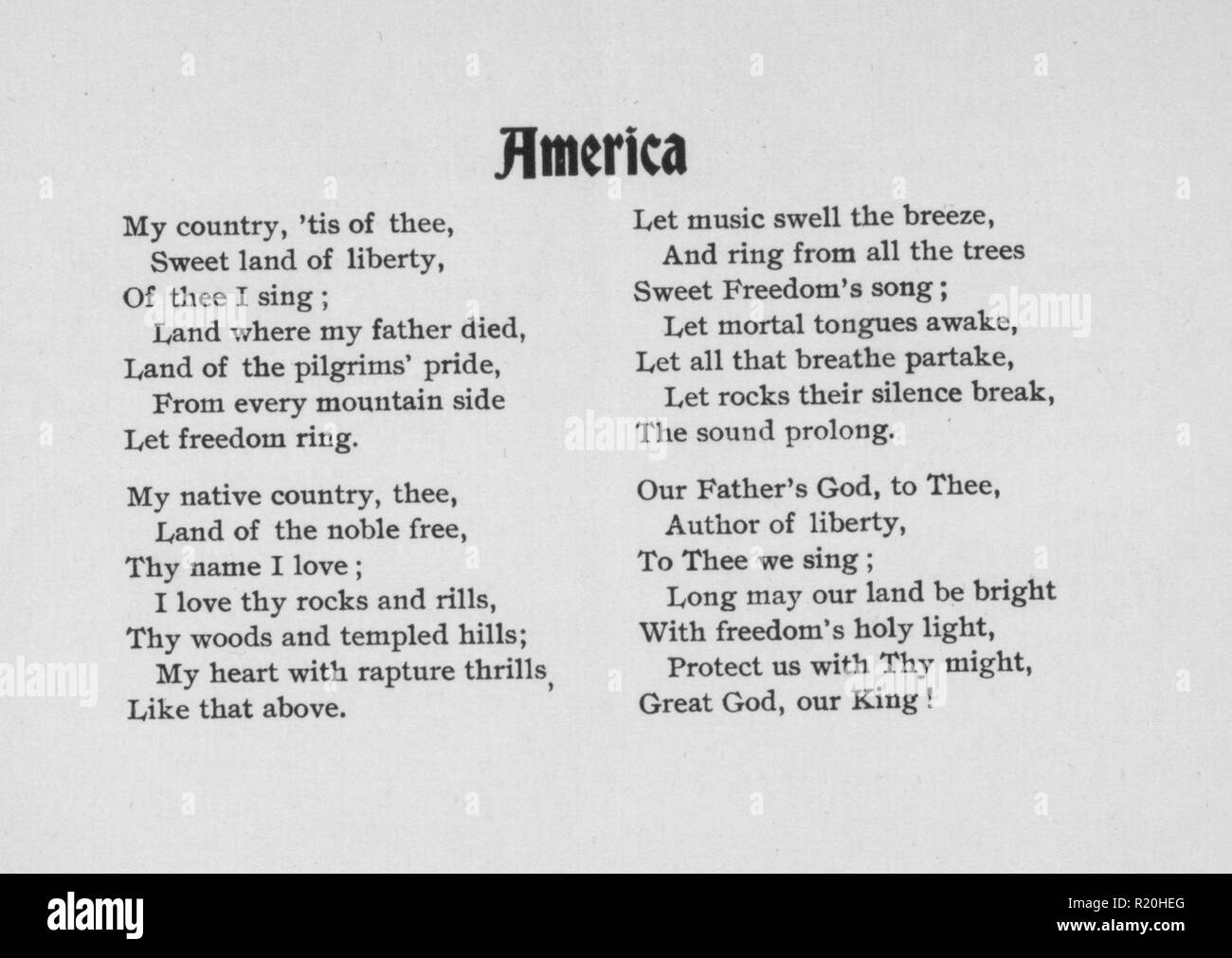 Patriotische Lied Blatt, 1898. Von der New York Public Library. () Stockfoto