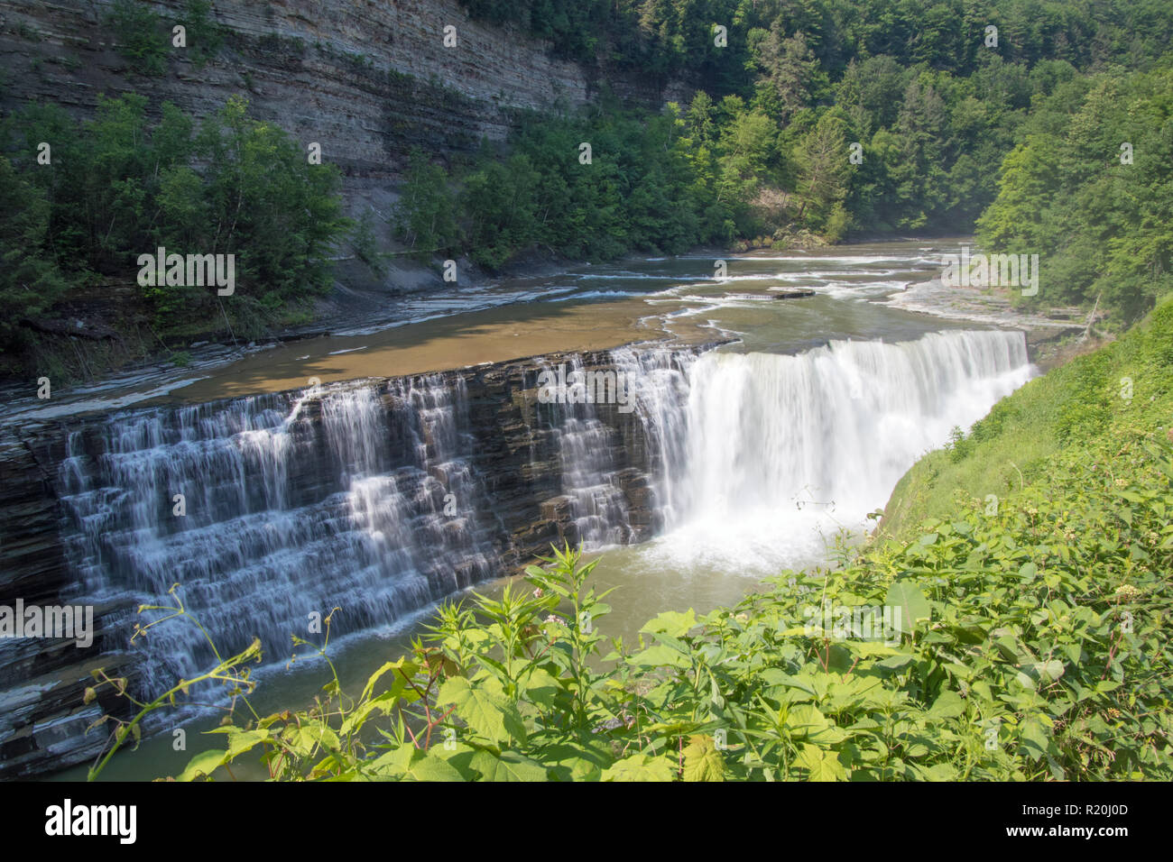 Wasser fällt in Letchworth State Park in New York Stockfoto