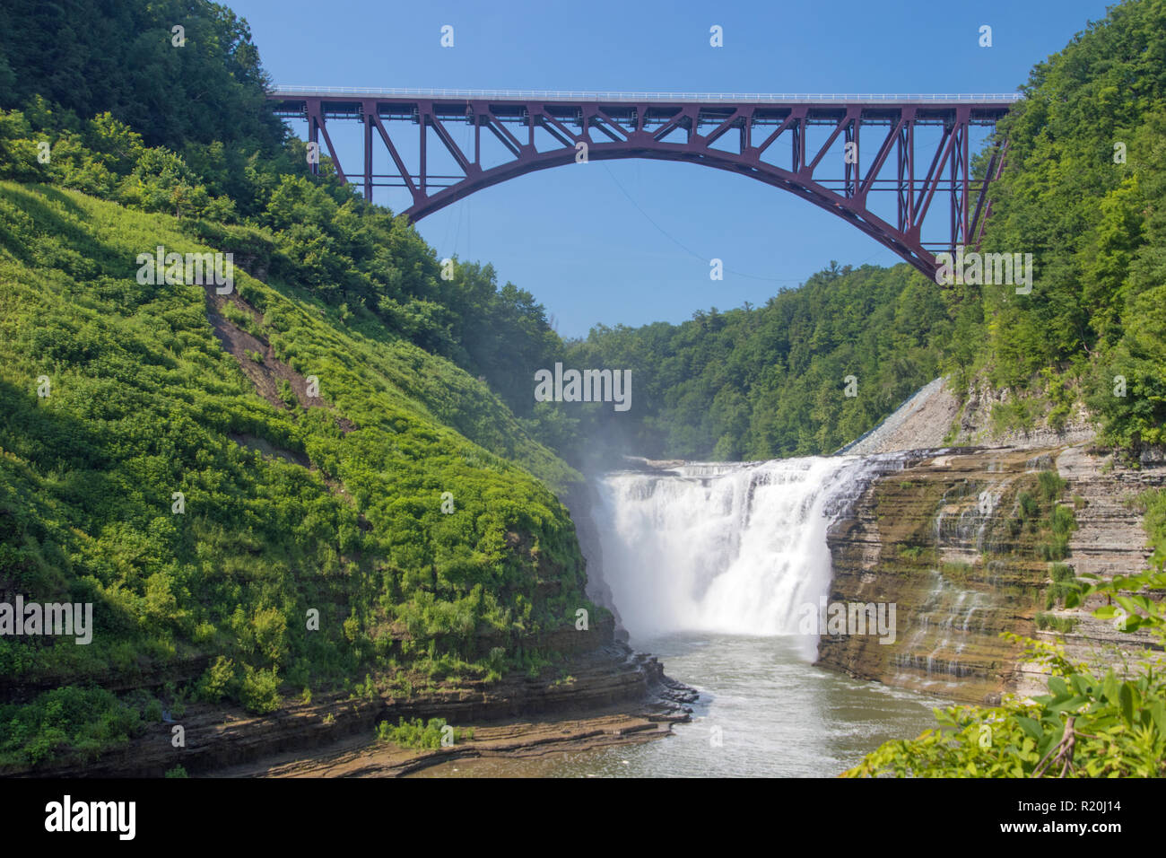 Wasser fällt in Letchworth State Park in New York Stockfoto