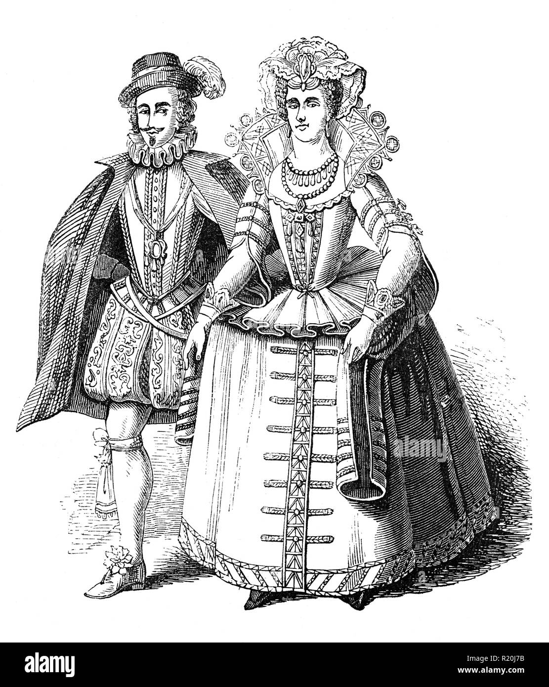 Der Graf und die Gräfin von Somerset. Francis Howard Carr, die Gräfin war ursprünglich im Alter von 14 Jahren heiratete der 13-jährige Robert Devereux, Earl of Essex. Die Ehe war unconsumated und Frances verheiratet Somerset am 26. Dezember 1613. Beide wurden in den Tod von Sir Thomas Overbury inkriminierten erhielt aber eine Entschuldigung von König James im Januar 1622 und wurden in der Folge aus der Haft entlassen. Stockfoto