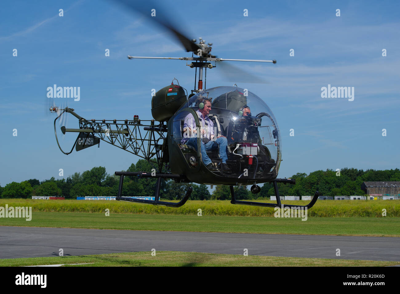 Bell 47 Sioux am Flugplatz Breighton, Hull. Stockfoto