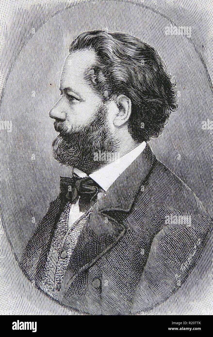 Henrik Ibsen (1828-1906), norwegischer Dichter und Dramatiker. Ibsen im Alter von etwa 65, gravieren. Stockfoto