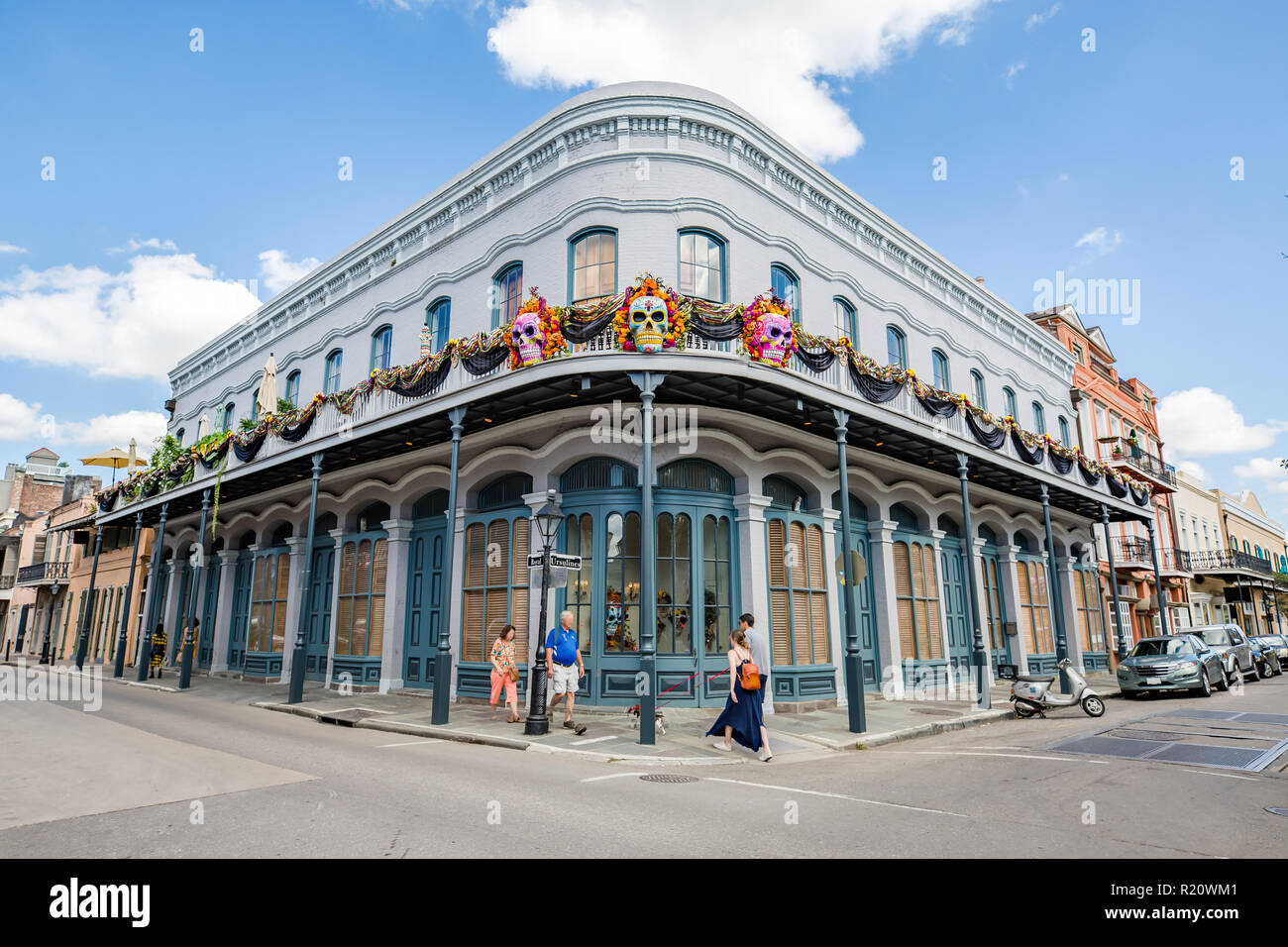 Eindruck des Französischen Viertels in New Orleans, LA Stockfoto