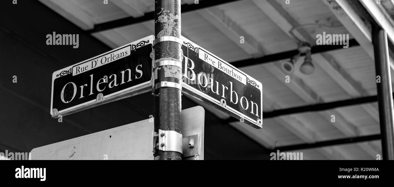 Bourbon Street in New Orleans, LA Stockfoto