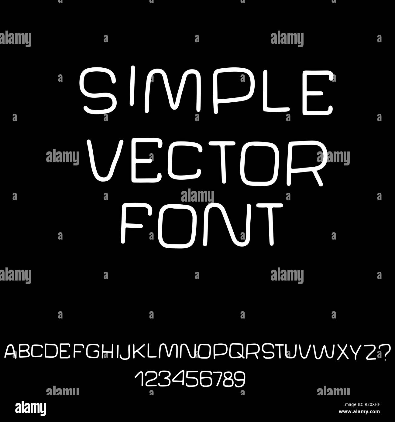 Einfache Alphabet. Moderne Schrift. Vector Illustration. Stock Vektor