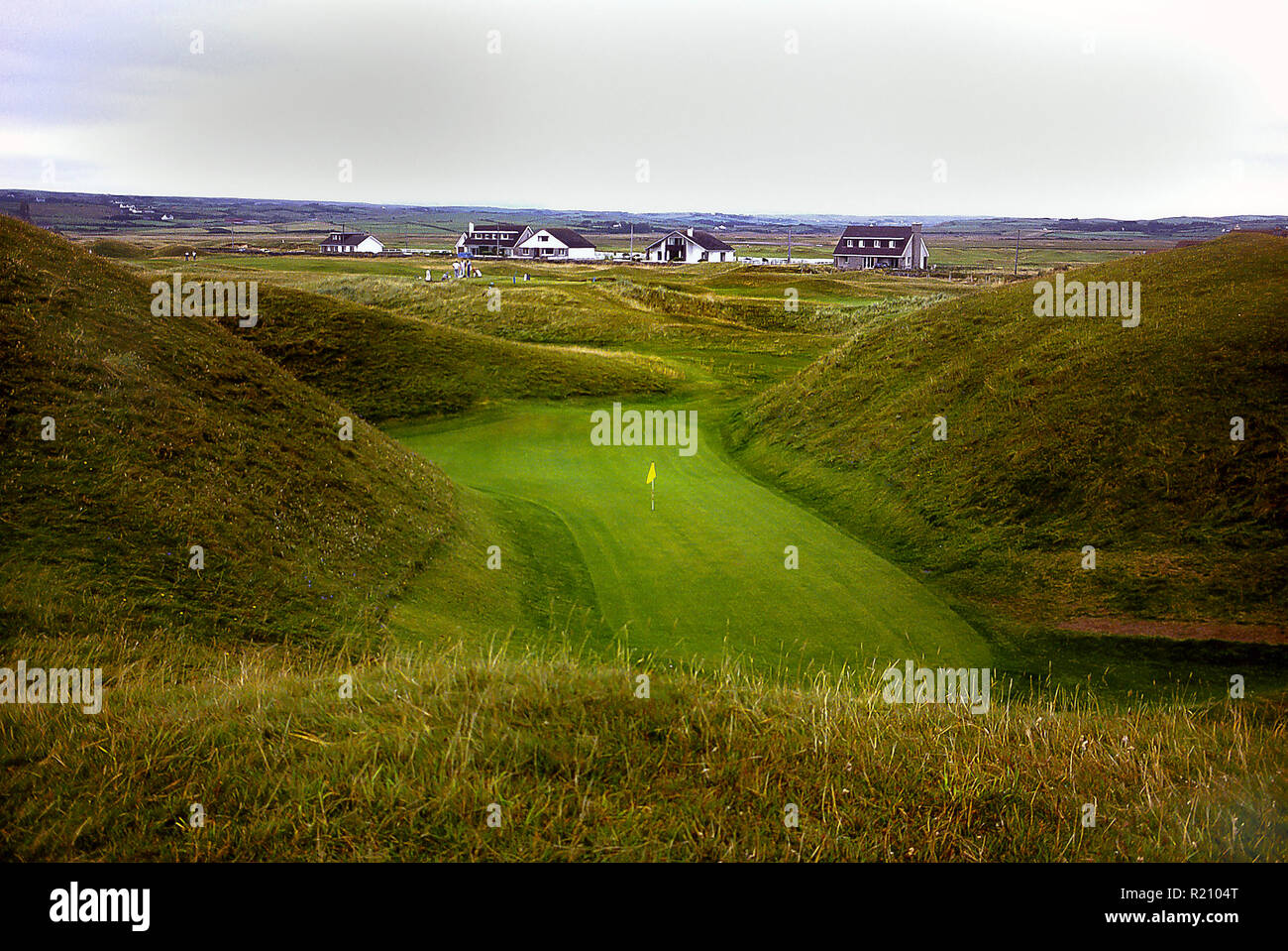 5. Loch ein Par 3 Der Dell genannt, Lahinch Golf Club, Irland Austragungsort der Irish Open 2019 auf der PGA European Tour Stockfoto