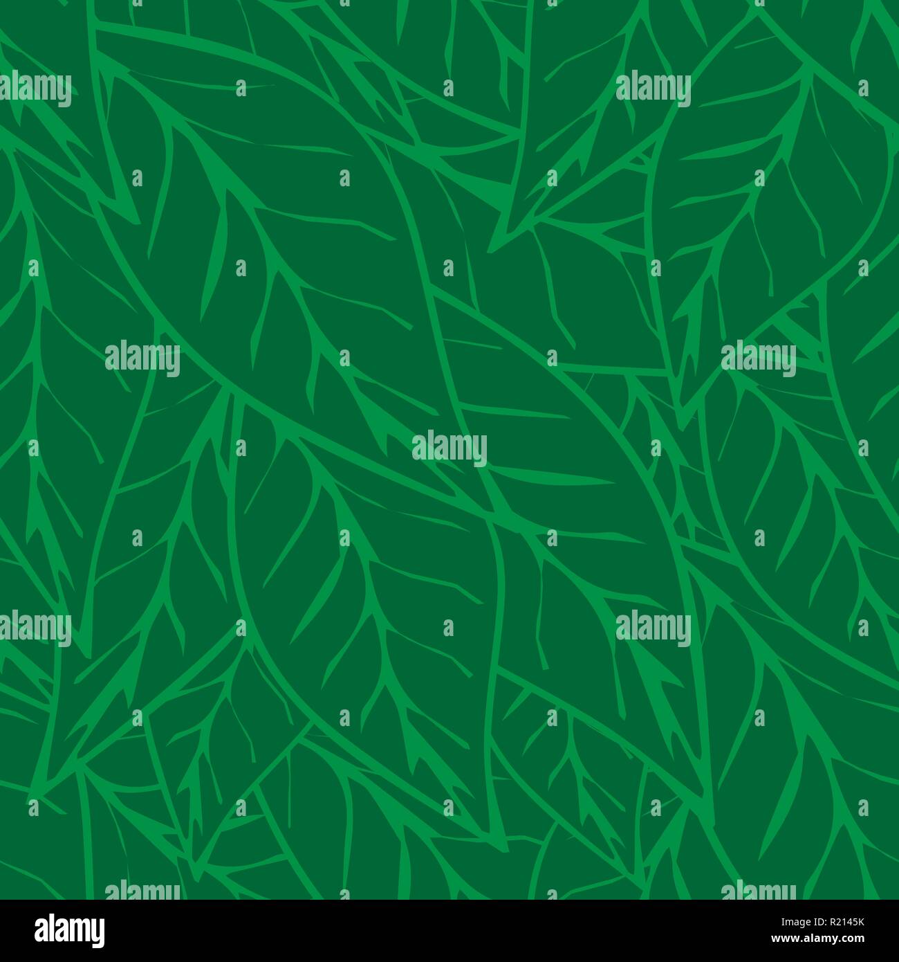 Einfach grüne Teeblätter nahtlose Muster Hintergrund Stock Vektor