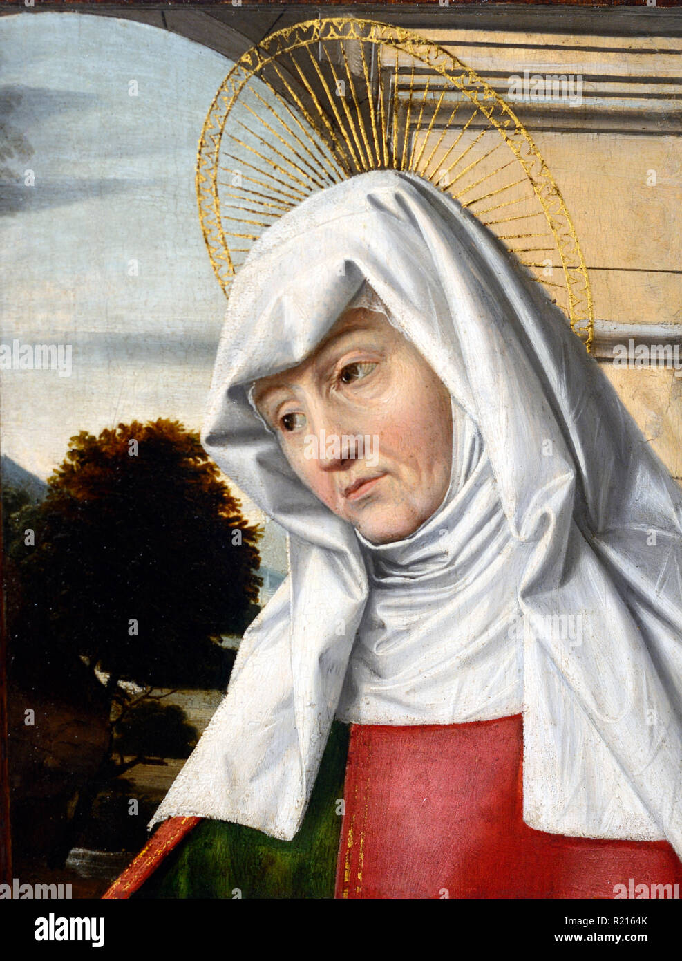 Detail des Missionnaires de la Vierge et Ste Elisabeth, Jungfrau und der Heiligen Elisabeth, c 15 provenzalischen Anon Stockfoto